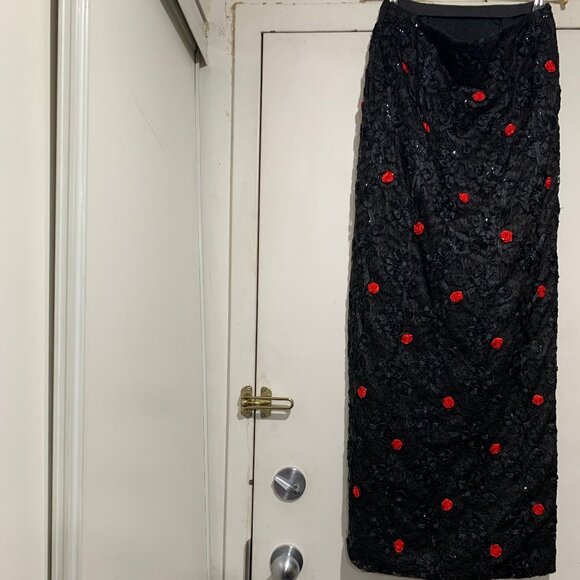 VINTAGE MAXI PENCIL LACE SKIRTS SIZE 26 - Picture 2 of 8